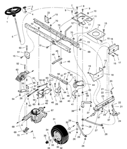 Steering Diagram and Parts List for 468600X43A 2004 Briggs and Stratton Lawn Tractor